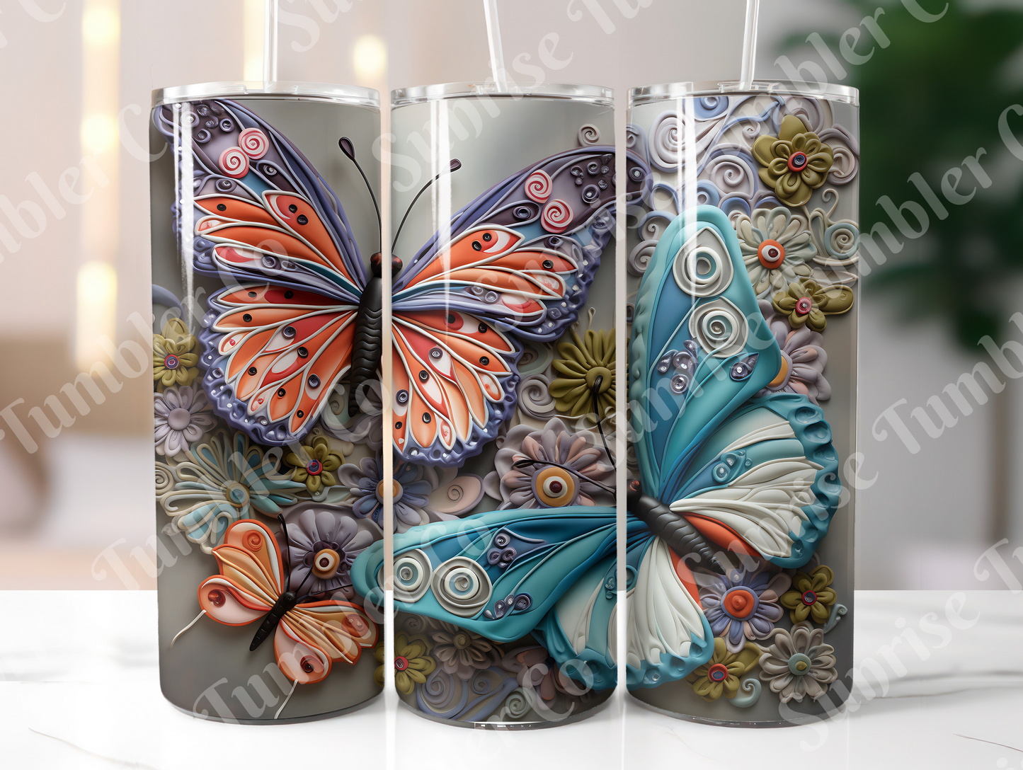 Butterflies Variety Part 3 - 20 oz and 30 oz Tumblers (Glow In The Dark Options Available)