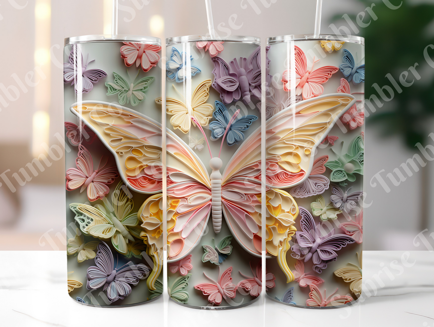 Butterflies Variety Part 3 - 20 oz and 30 oz Tumblers (Glow In The Dark Options Available)