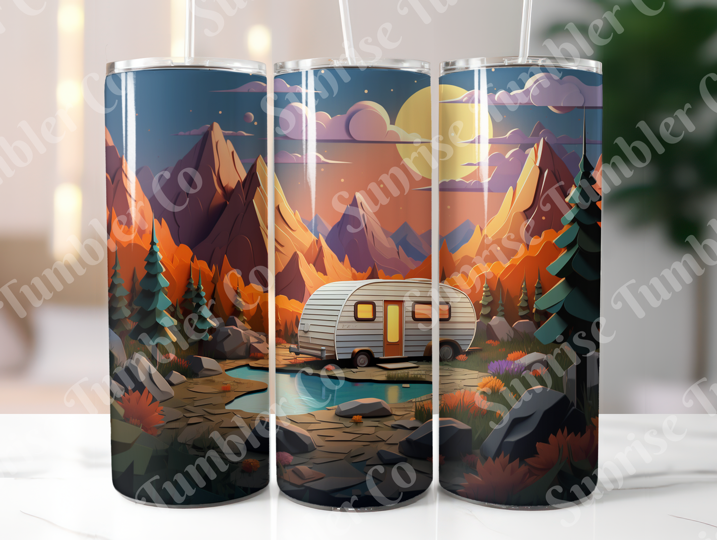 Camping Variety Part 3 - 20oz and 30oz Tumblers (Glow In The Dark Green And Blue Available)