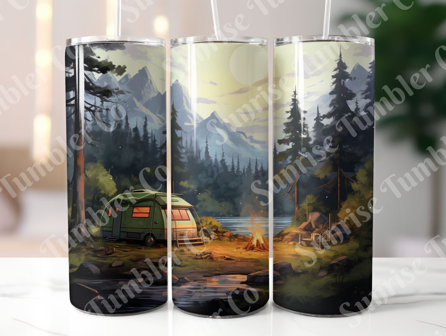 Camping Variety Part 3 - 20oz and 30oz Tumblers (Glow In The Dark Green And Blue Available)