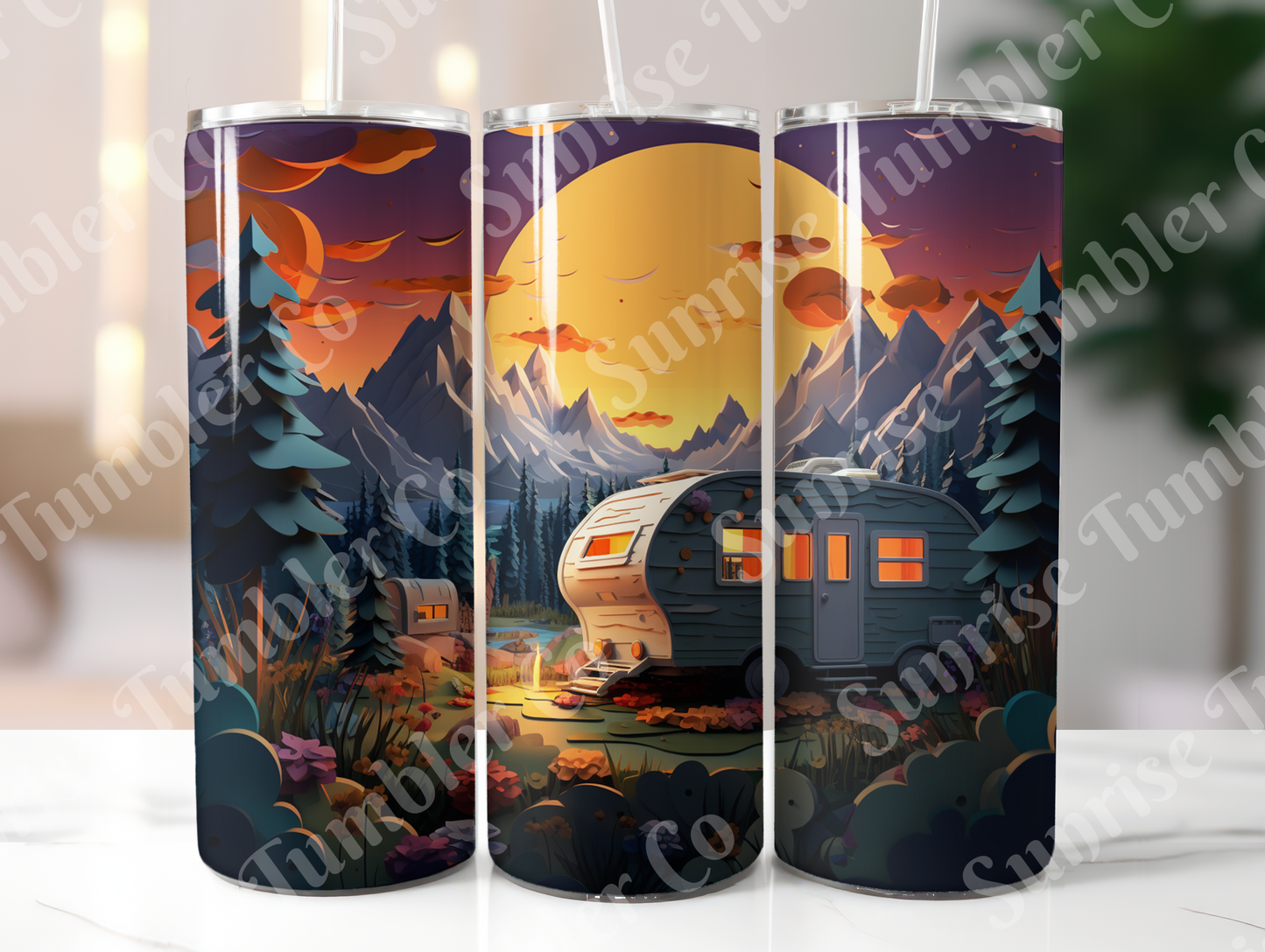 Camping Variety Part 3 - 20oz and 30oz Tumblers (Glow In The Dark Green And Blue Available)