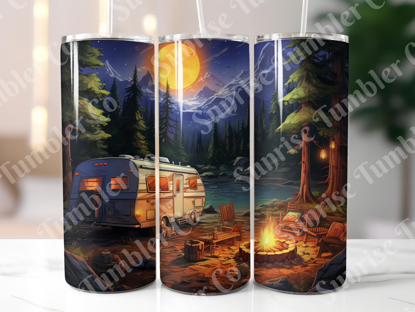 Camping Variety Part 3 - 20oz and 30oz Tumblers (Glow In The Dark Green And Blue Available)