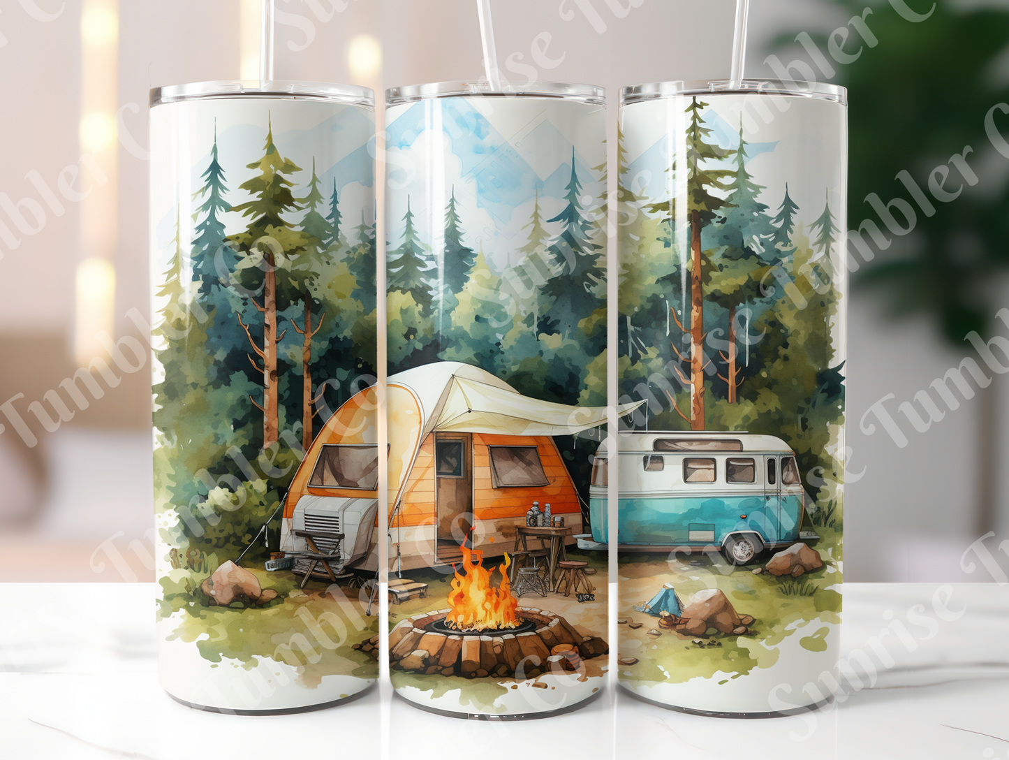 Camping Variety Part 3 - 20oz and 30oz Tumblers (Glow In The Dark Green And Blue Available)