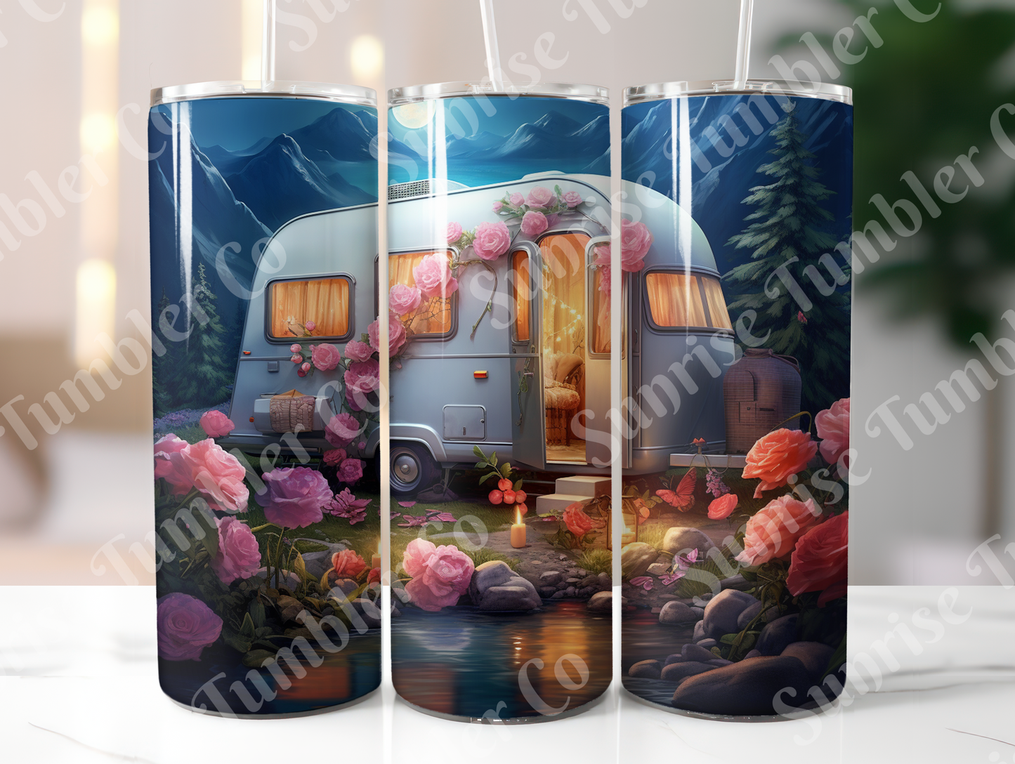 Camping Variety Part 3 - 20oz and 30oz Tumblers (Glow In The Dark Green And Blue Available)