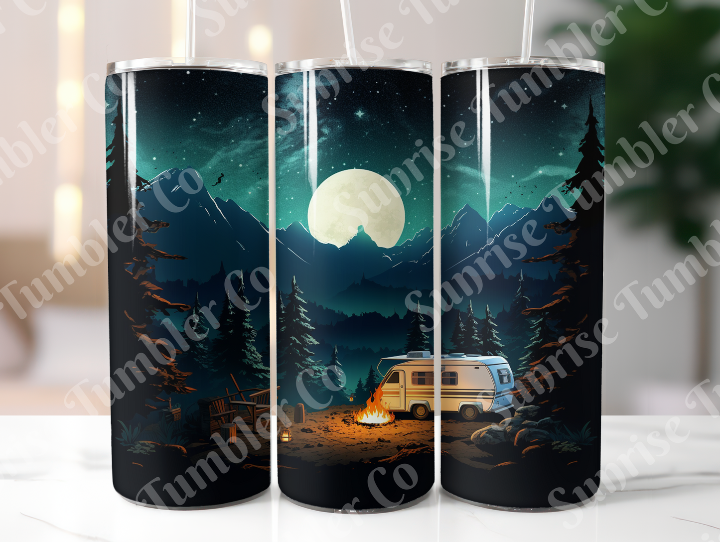 Camping Variety Part 3 - 20oz and 30oz Tumblers (Glow In The Dark Green And Blue Available)