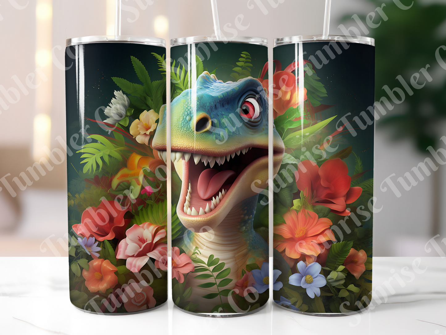 Dinosaur Variety Part 1 - 20oz and 30oz Tumblers (Glow In The Dark Green And Blue Available)