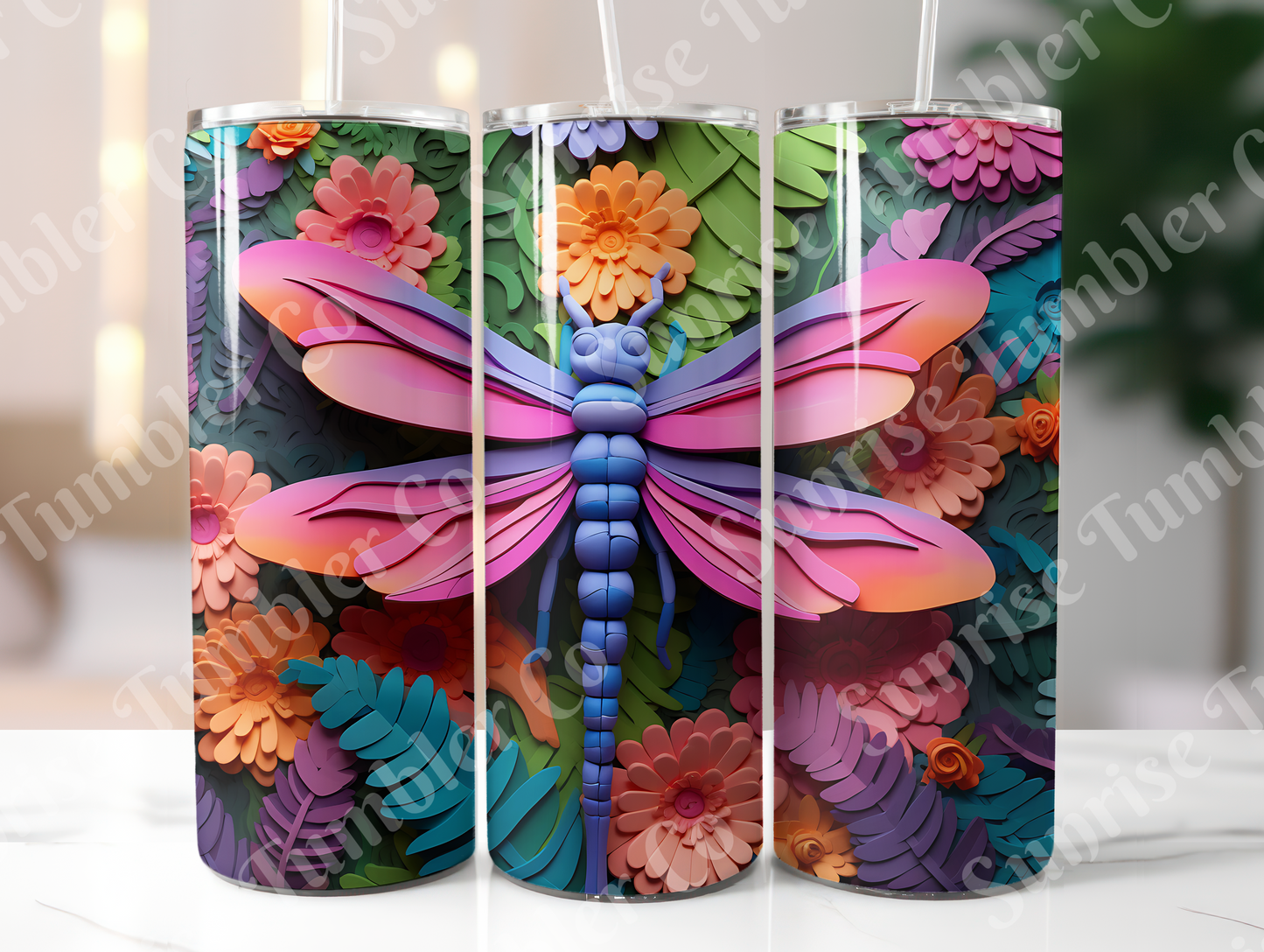 Dragonfly Variety Part 1 - 20oz and 30oz Tumblers (Glow In The Dark Green And Blue Available)
