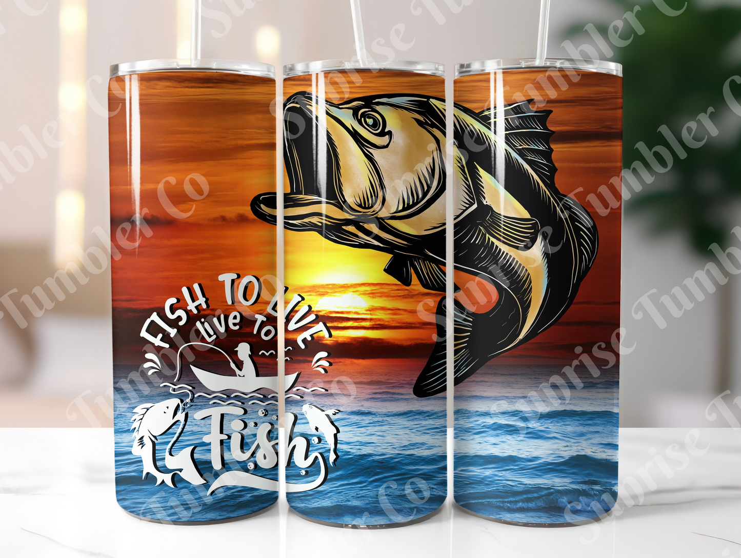 Fishing Variety Part 1 - 20oz and 30oz Tumblers (Glow In The Dark Green And Blue Available)