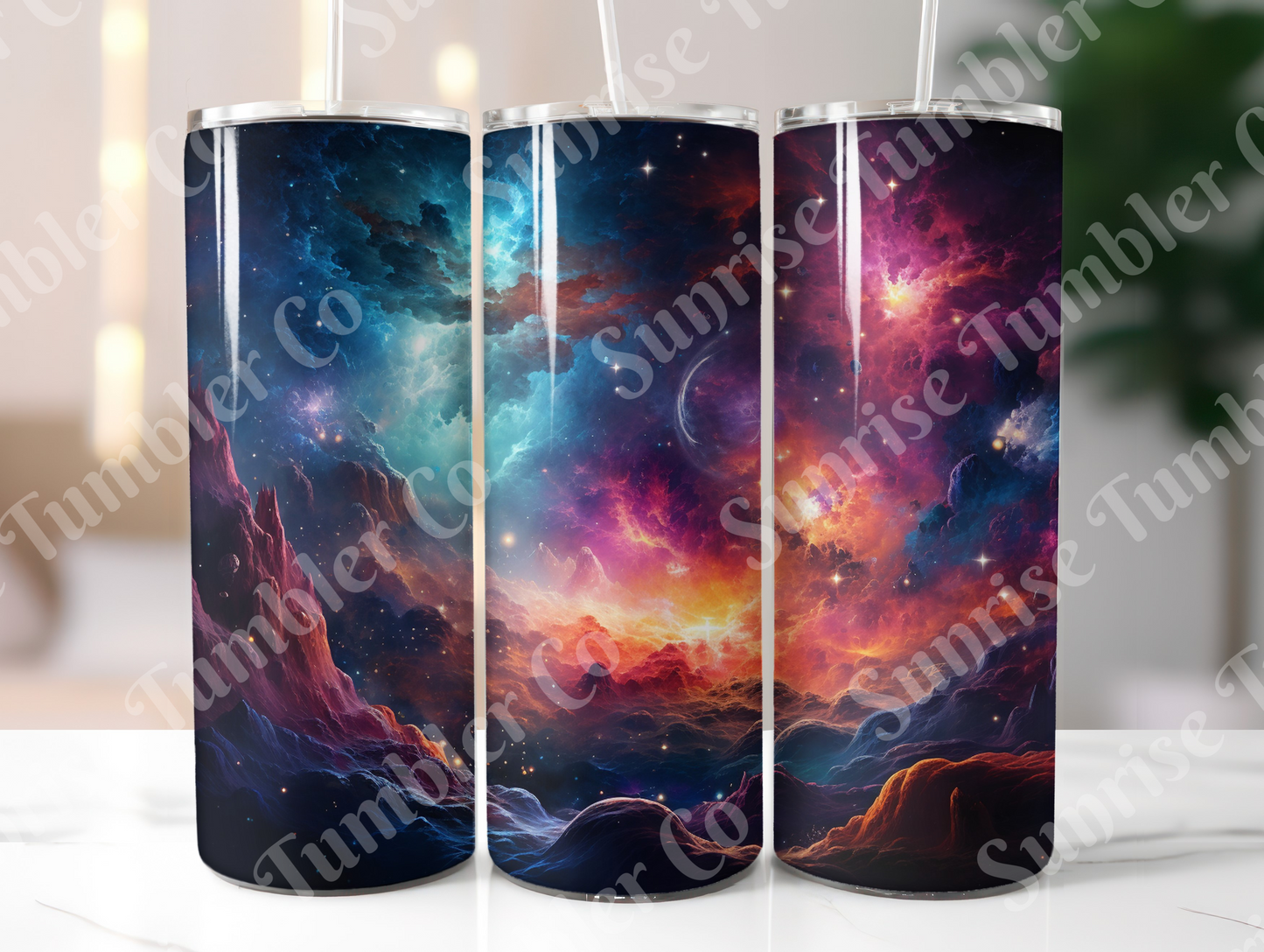 Galaxy and Northern Lights Variety - 20 oz and 30 oz Tumblers (Glow In The Dark Option Available)
