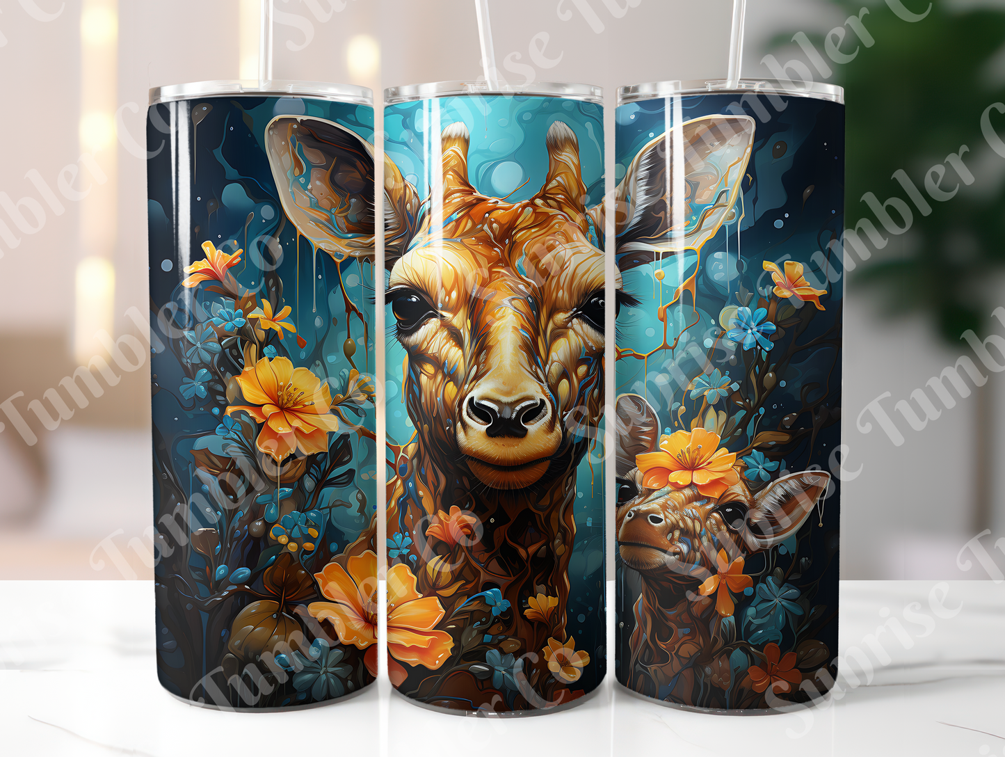 Giraffe Variety - 20oz and 30oz Tumblers (Glow In The Dark Green And Blue Available)