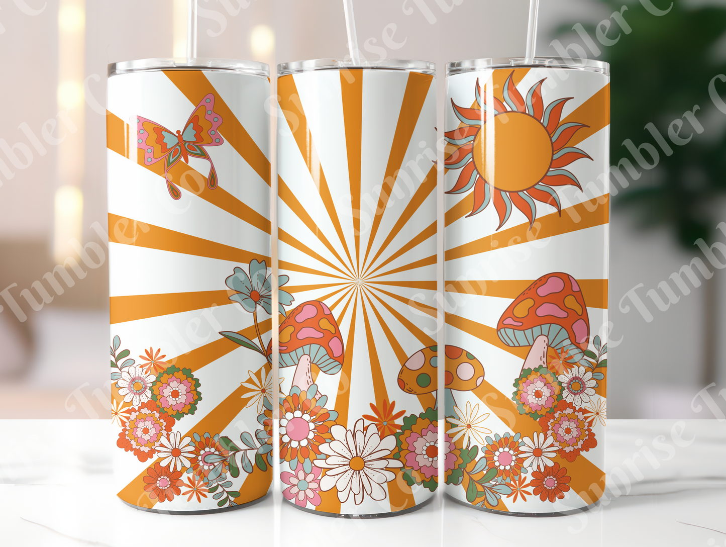Hippie & Retro Art Variety Part 2 - 20oz and 30oz Tumblers (Glow In The Dark Green And Blue Available)