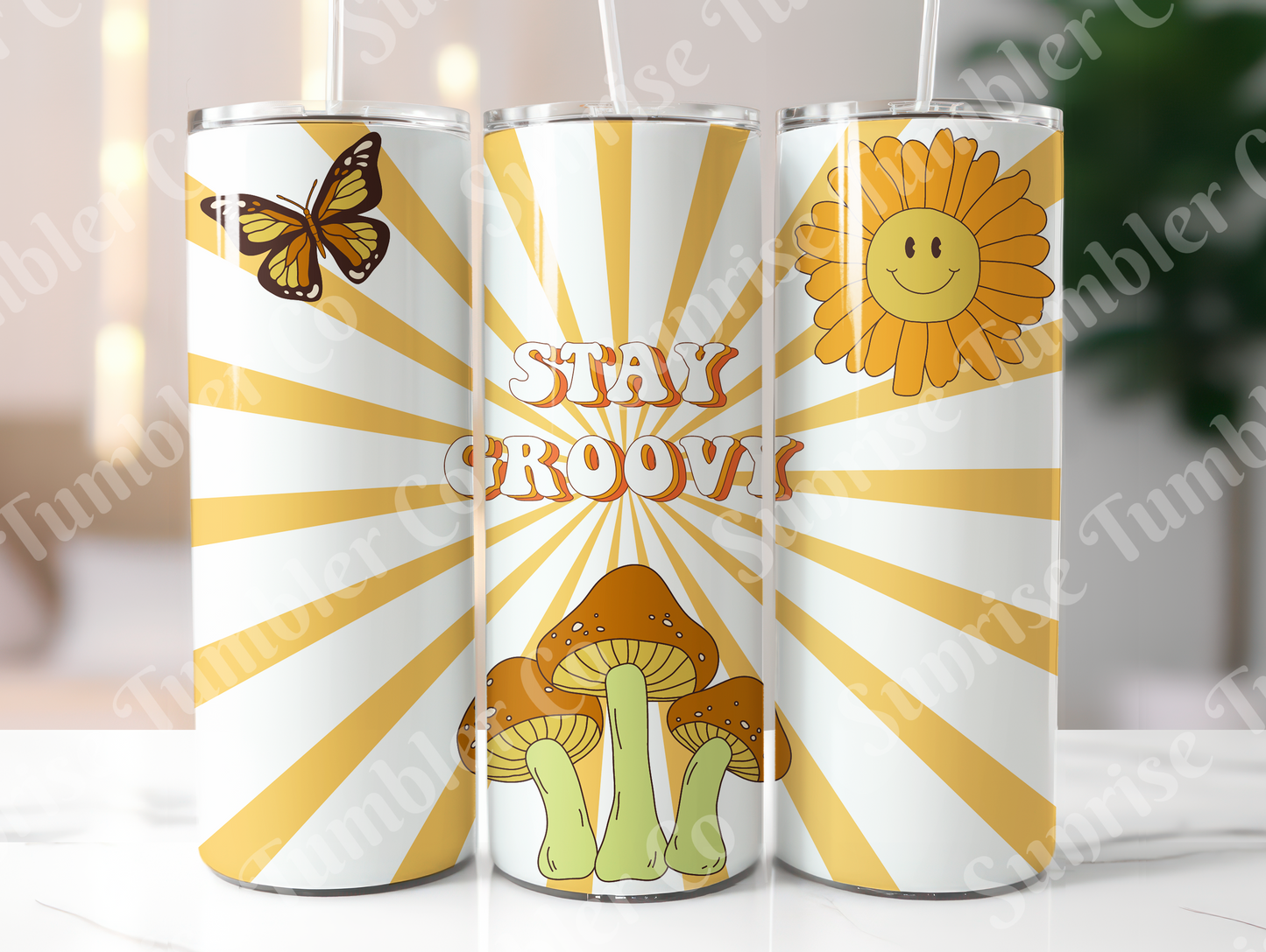 Hippie & Retro Art Variety Part 2 - 20oz and 30oz Tumblers (Glow In The Dark Green And Blue Available)