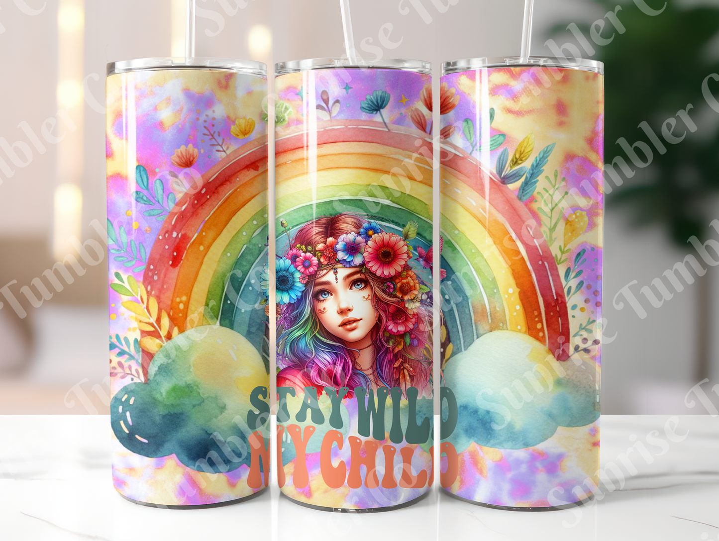 Hippie & Retro Art Variety Part 2 - 20oz and 30oz Tumblers (Glow In The Dark Green And Blue Available)