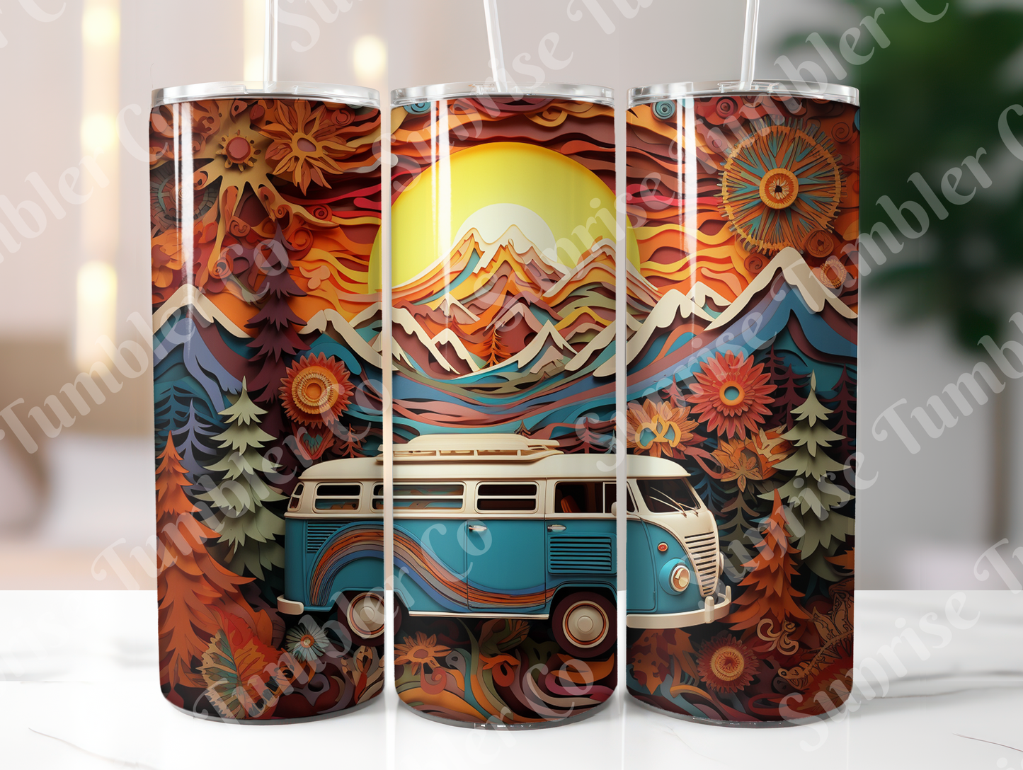 Hippie & Retro Art Variety Part 2 - 20oz and 30oz Tumblers (Glow In The Dark Green And Blue Available)