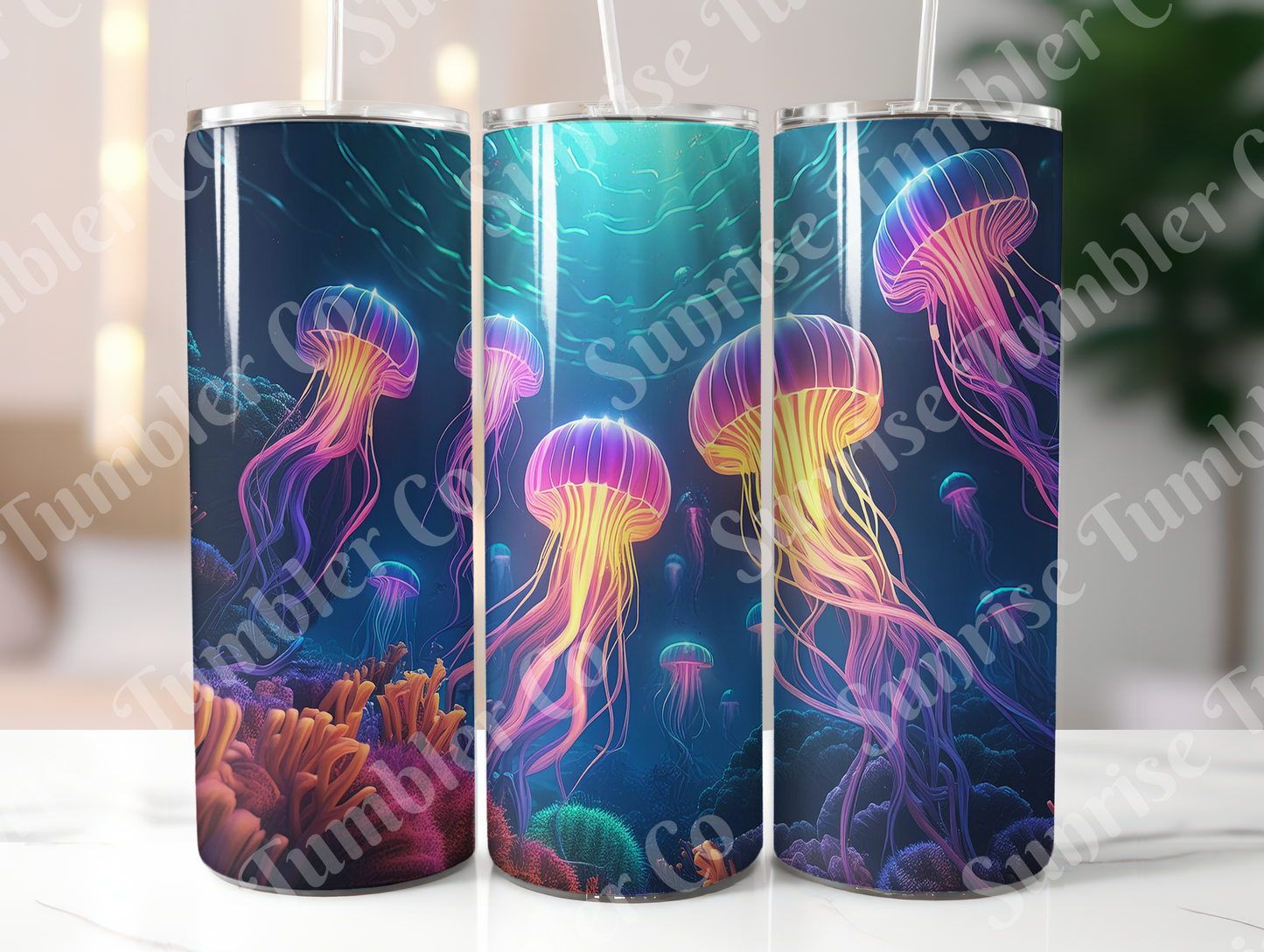 Jellyfish Variety - 20oz and 30oz Tumblers (Glow In The Dark Green And Blue Available)