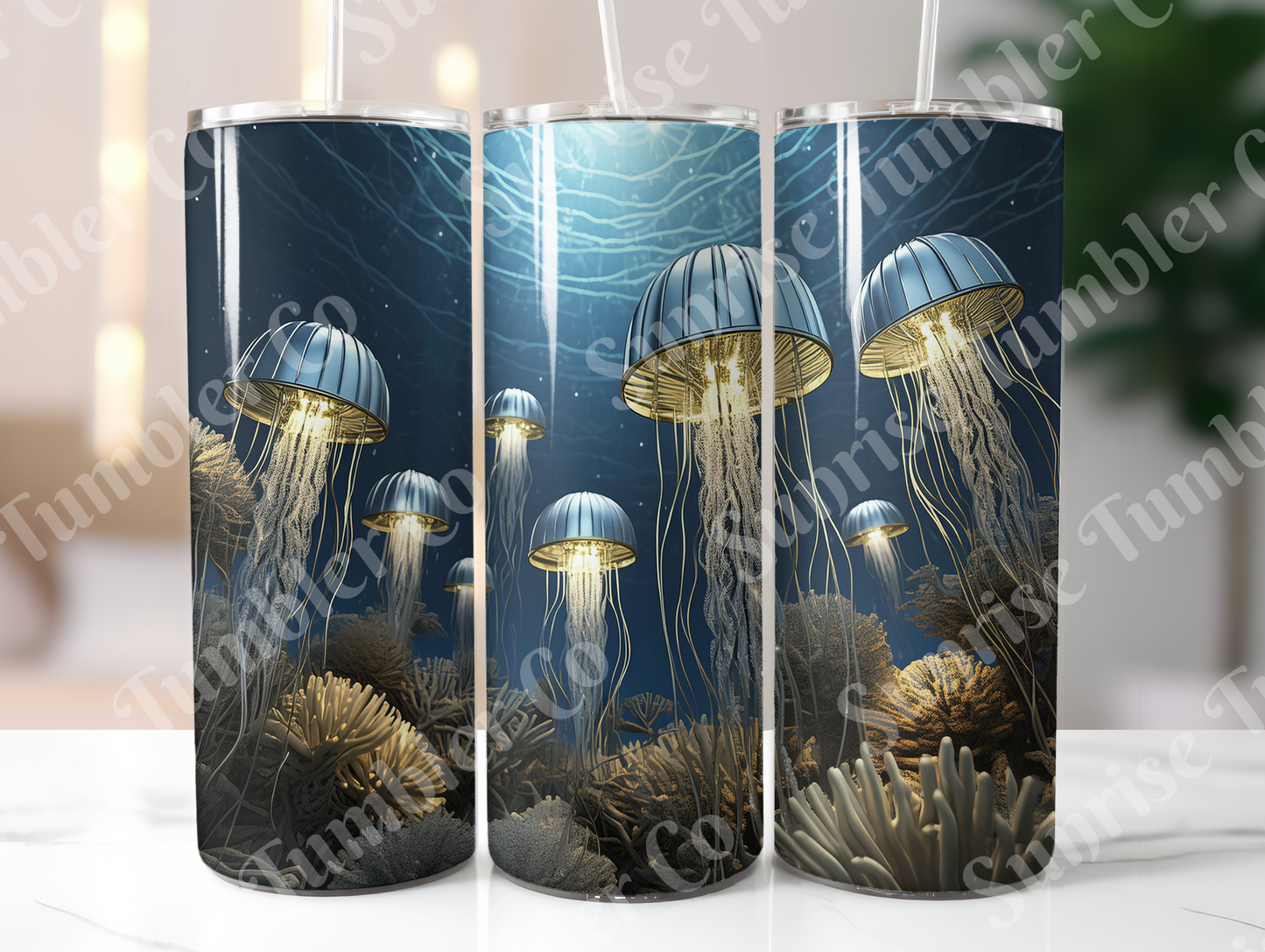 Jellyfish Variety - 20oz and 30oz Tumblers (Glow In The Dark Green And Blue Available)