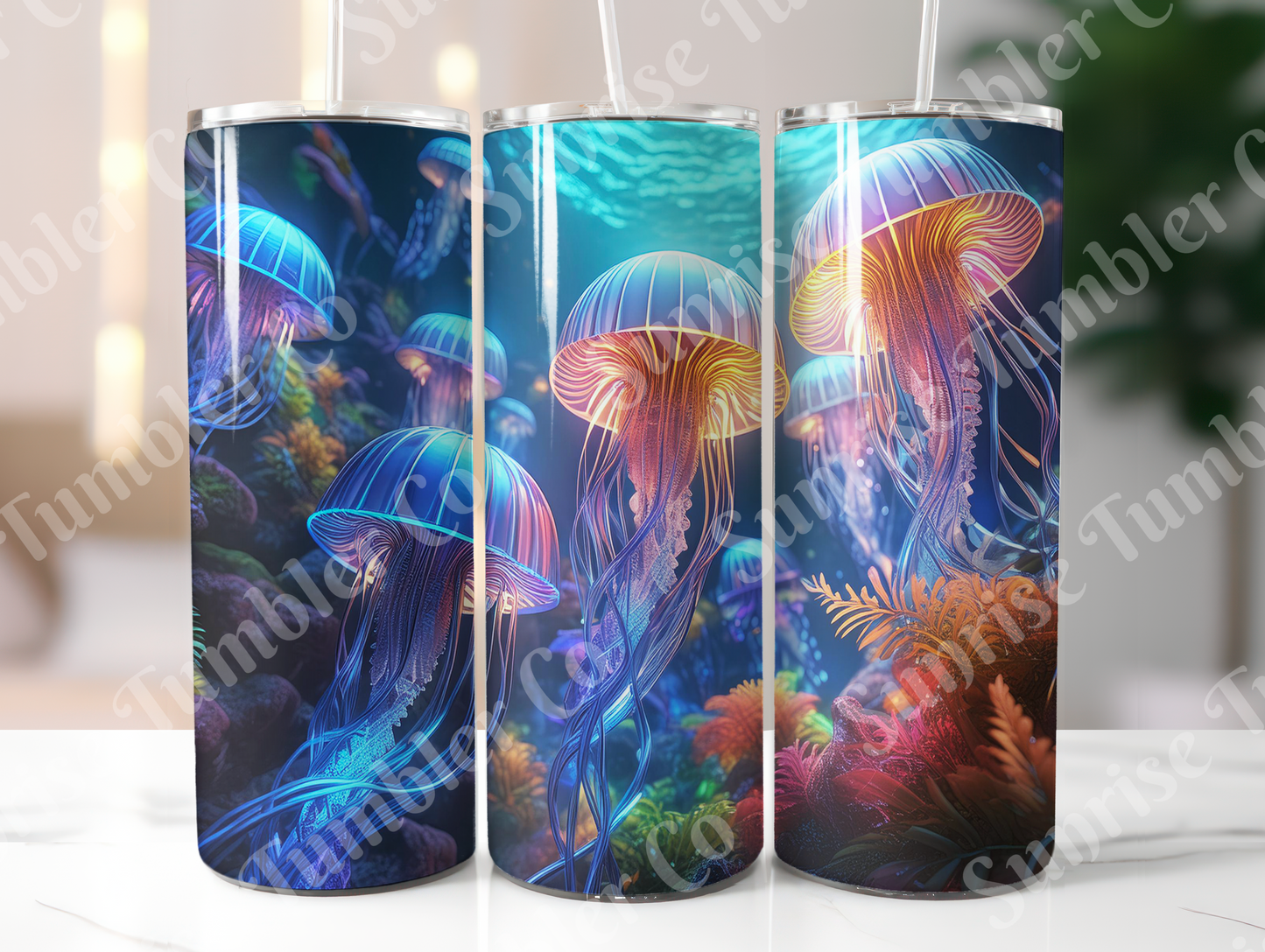 Jellyfish Variety - 20oz and 30oz Tumblers (Glow In The Dark Green And Blue Available)