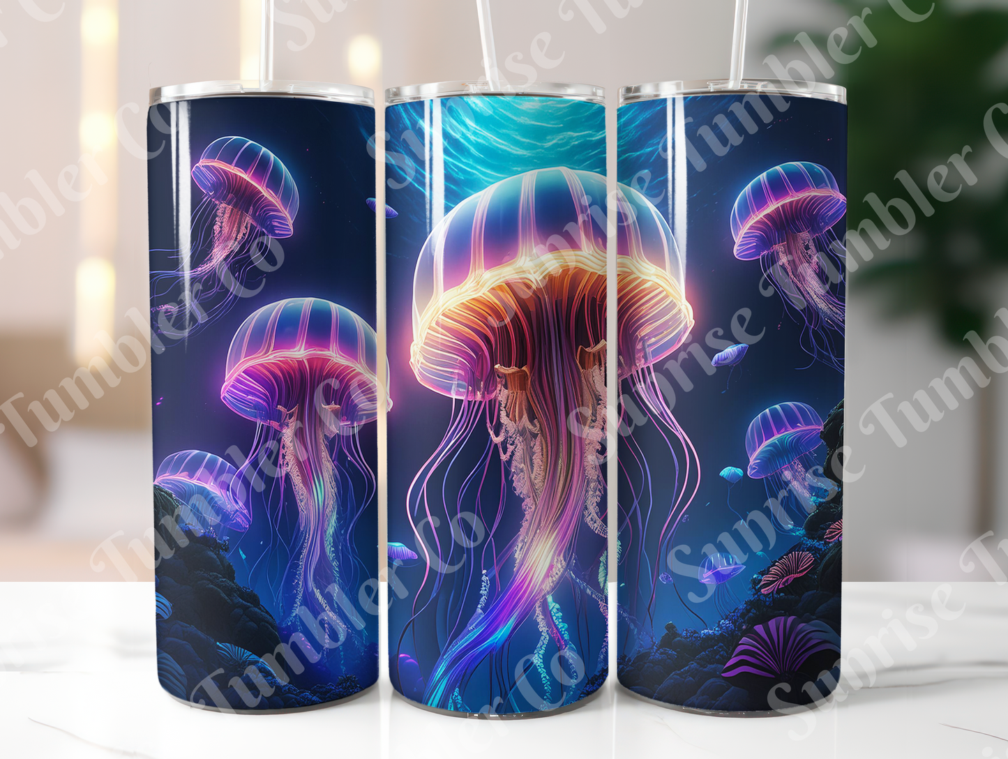 Jellyfish Variety - 20oz and 30oz Tumblers (Glow In The Dark Green And Blue Available)