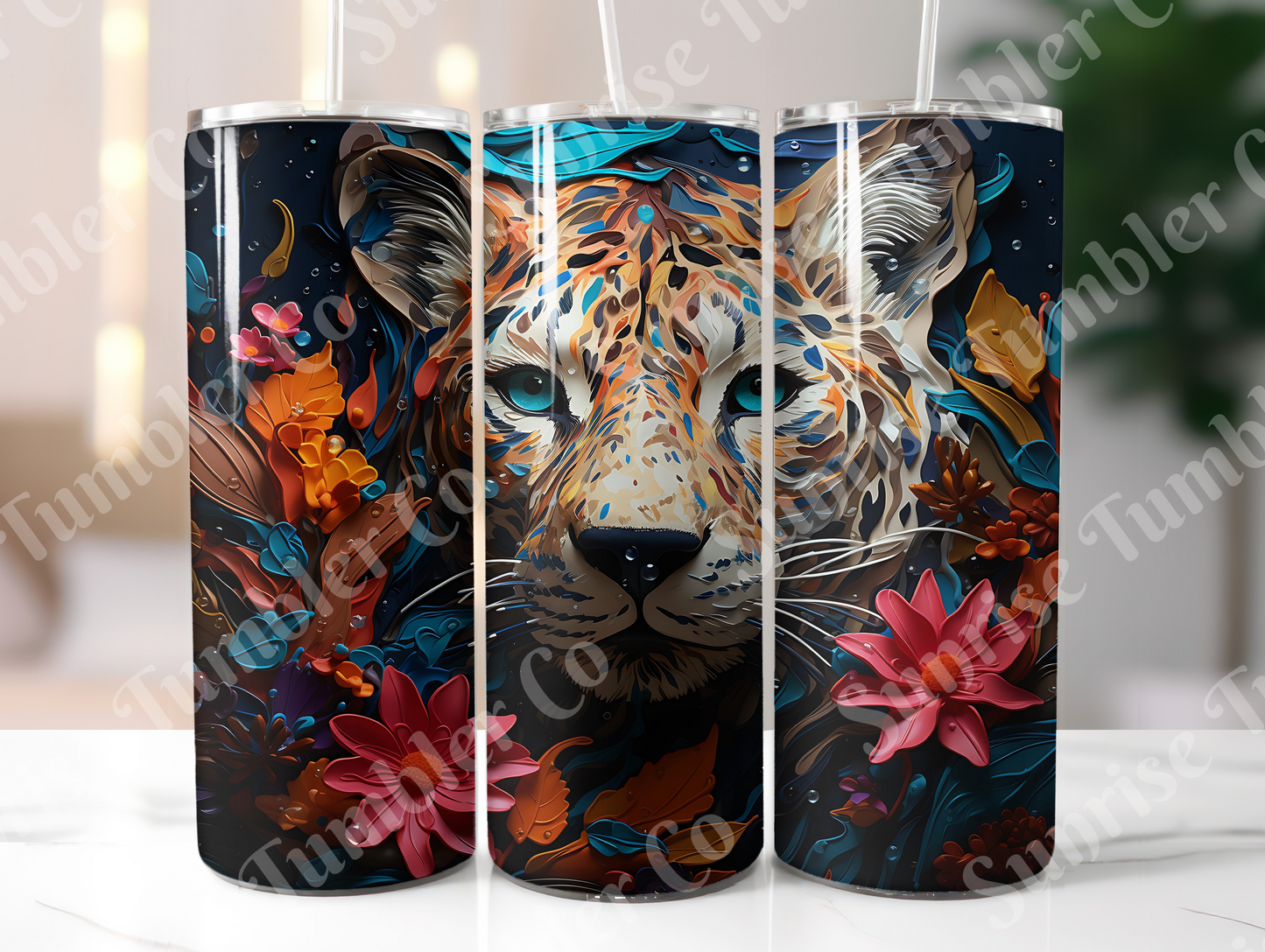 Snow Leopard Variety Part 1 - 20oz and 30oz Tumblers (Glow In The Dark Green And Blue Available)