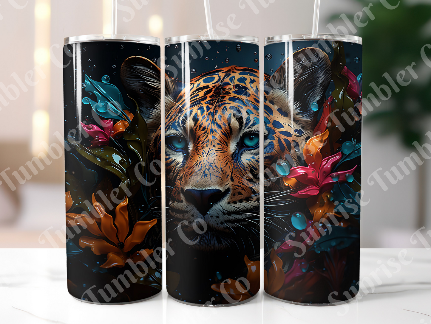 Snow Leopard Variety Part 1 - 20oz and 30oz Tumblers (Glow In The Dark Green And Blue Available)