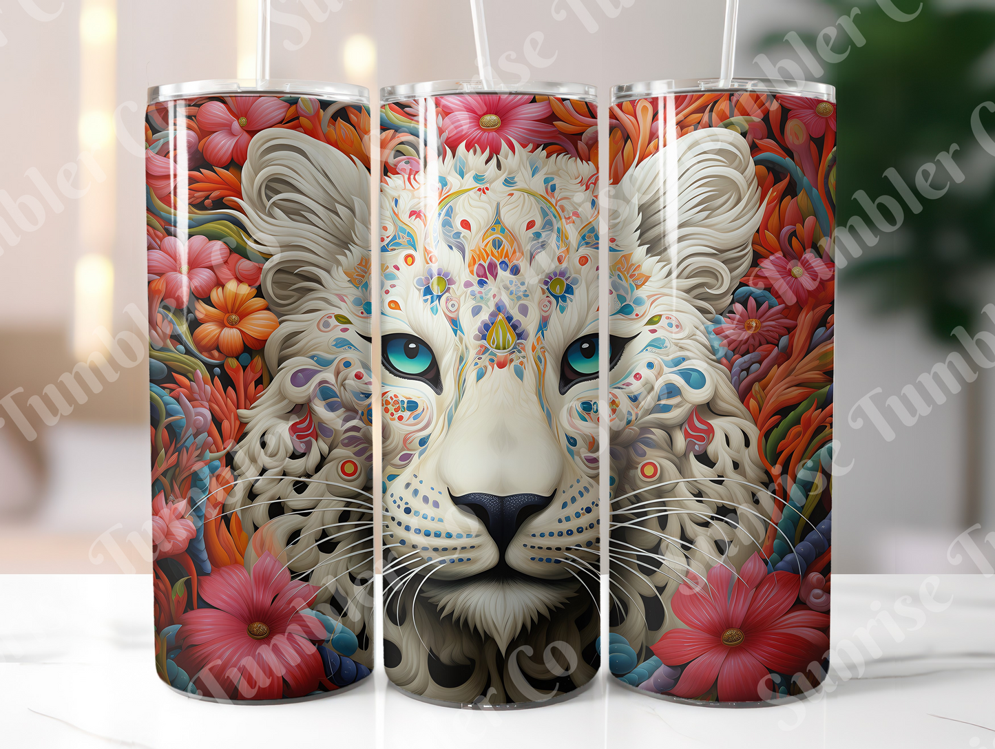 Snow Leopard Variety Part 1 - 20oz and 30oz Tumblers (Glow In The Dark Green And Blue Available)