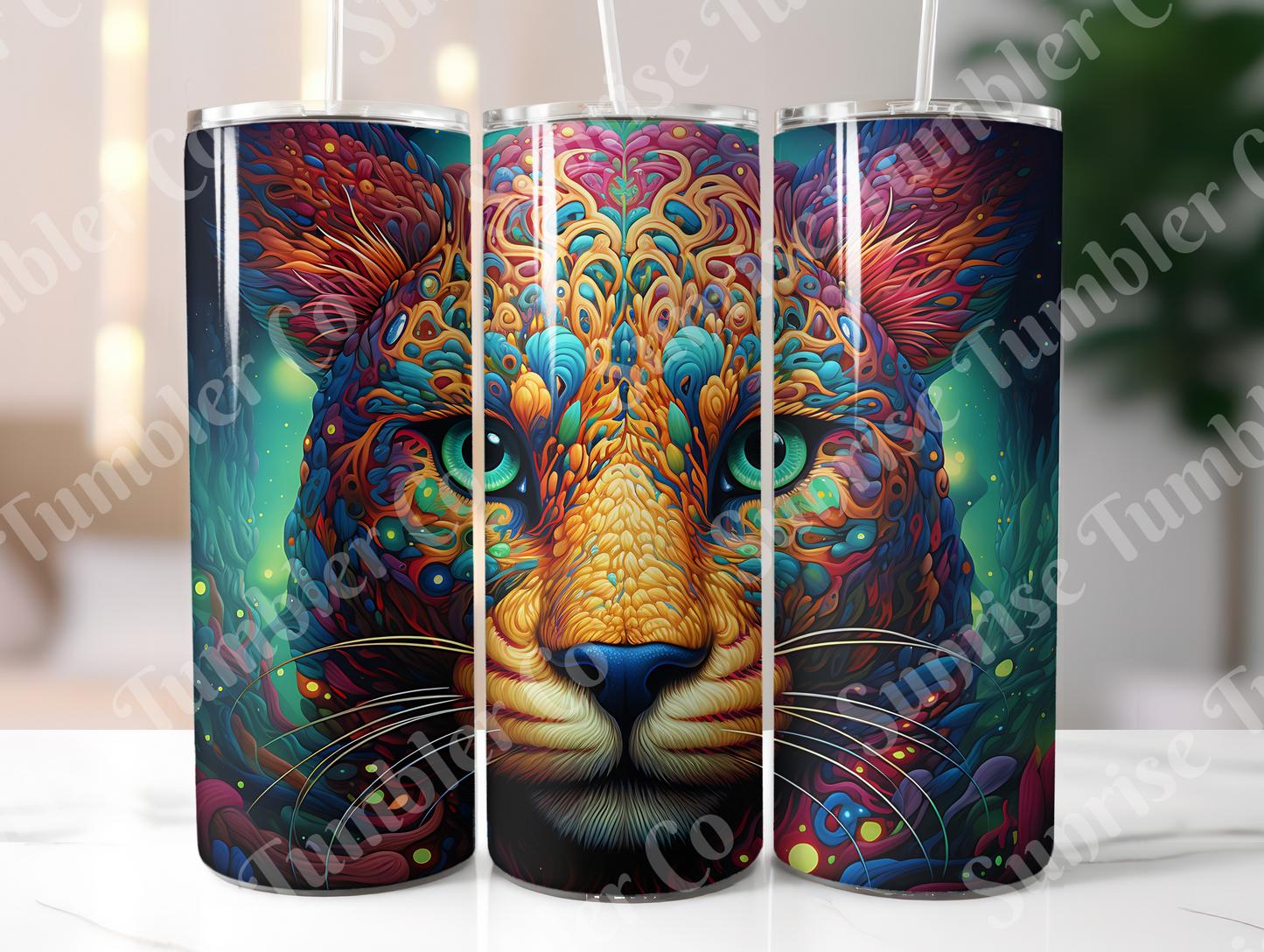 Snow Leopard Variety Part 2 - 20oz and 30oz Tumblers (Glow In The Dark Green And Blue Available)