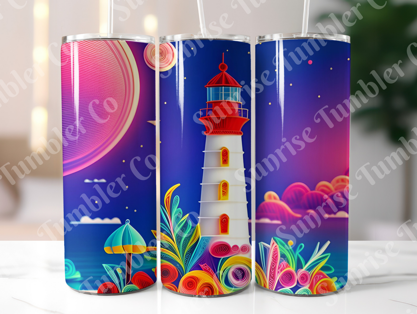 Lighthouse Variety Part 2 - 20oz and 30oz Tumblers (Glow In The Dark Green And Blue Available)
