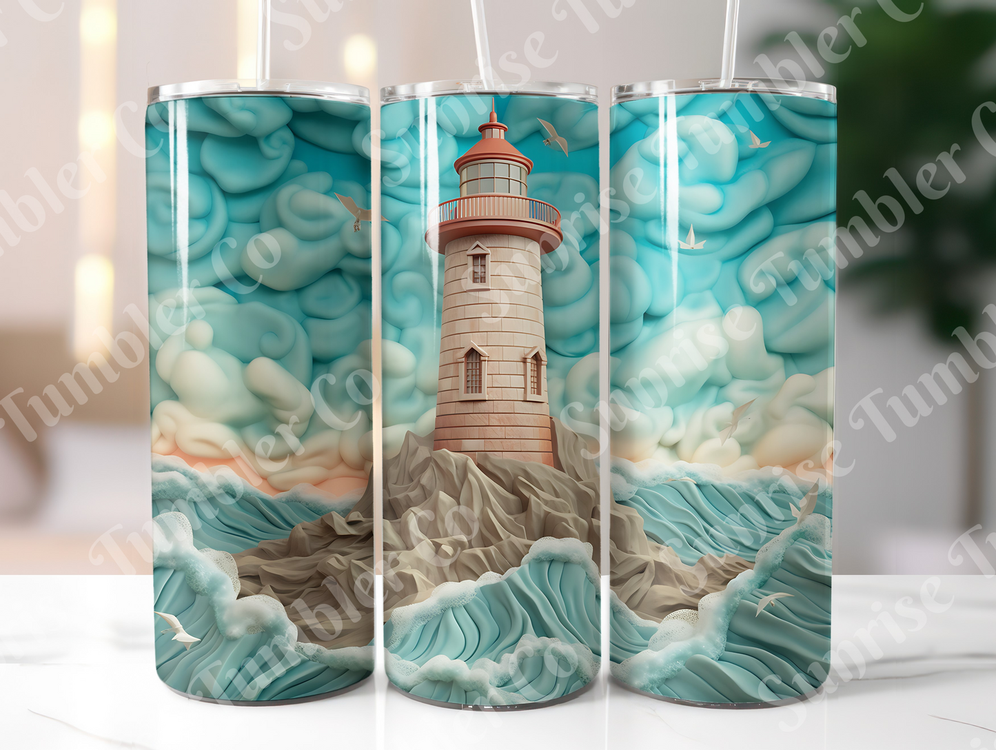 Lighthouse Variety Part 2 - 20oz and 30oz Tumblers (Glow In The Dark Green And Blue Available)