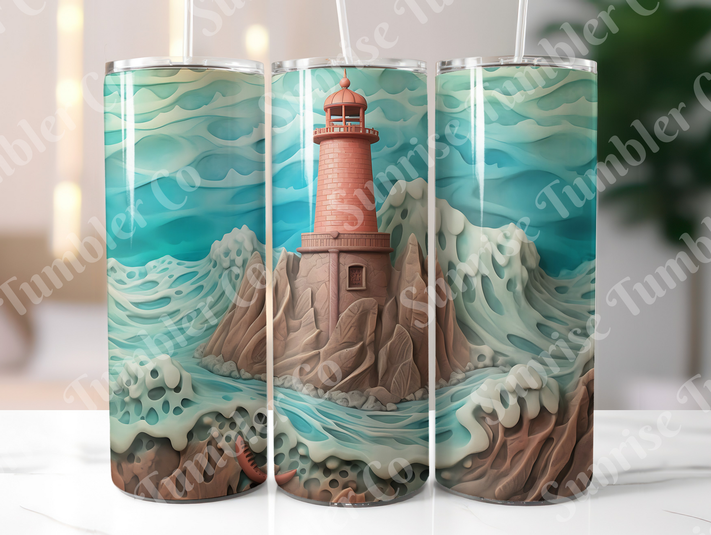 Lighthouse Variety Part 1 - 20oz and 30oz Tumblers (Glow In The Dark Green And Blue Available)