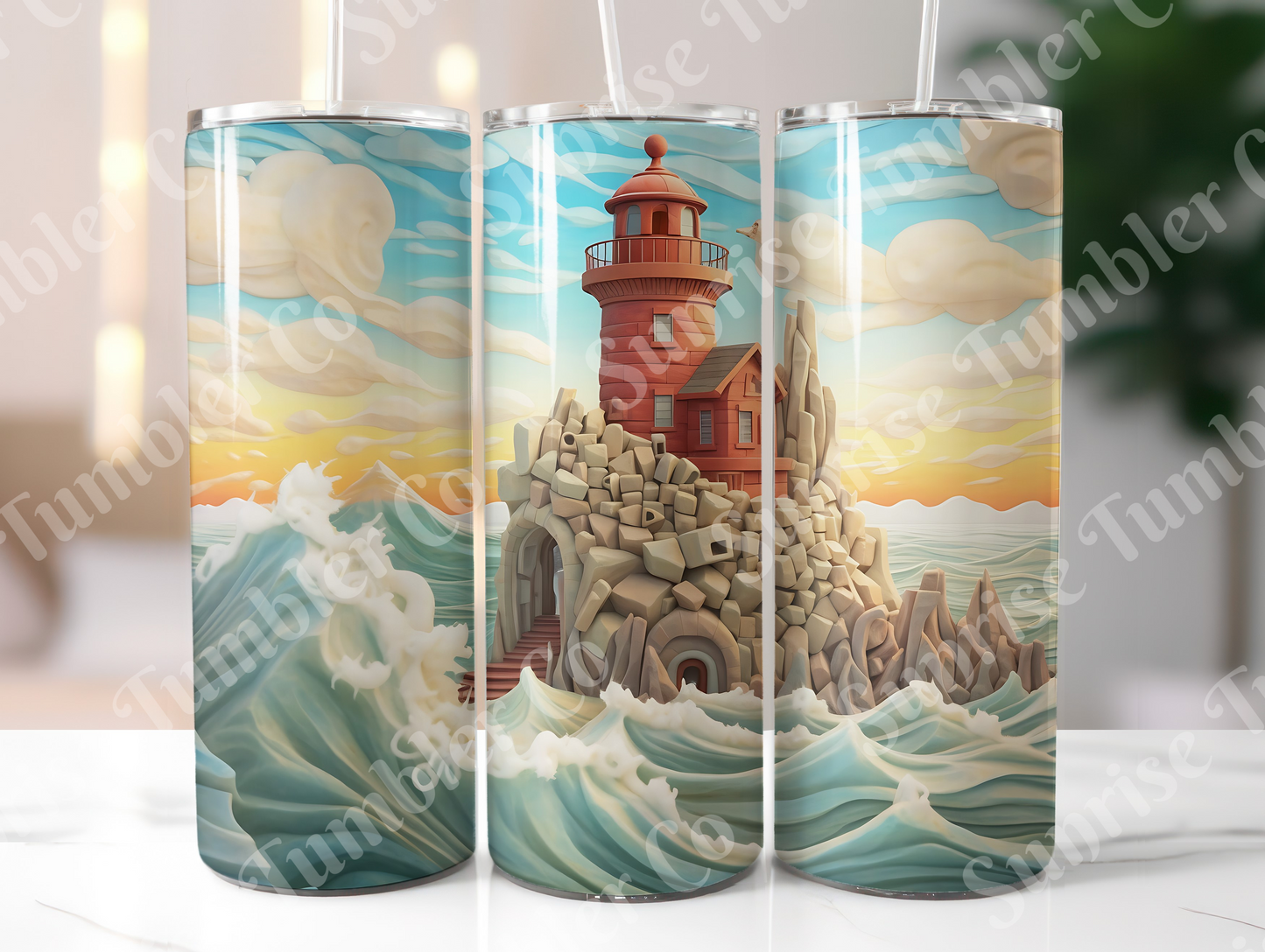 Lighthouse Variety Part 1 - 20oz and 30oz Tumblers (Glow In The Dark Green And Blue Available)