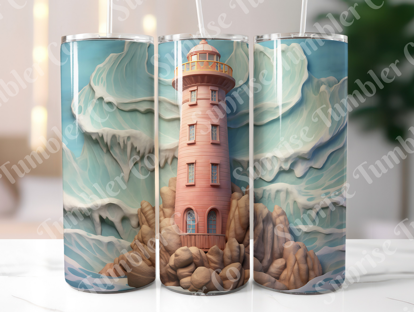 Lighthouse Variety Part 1 - 20oz and 30oz Tumblers (Glow In The Dark Green And Blue Available)
