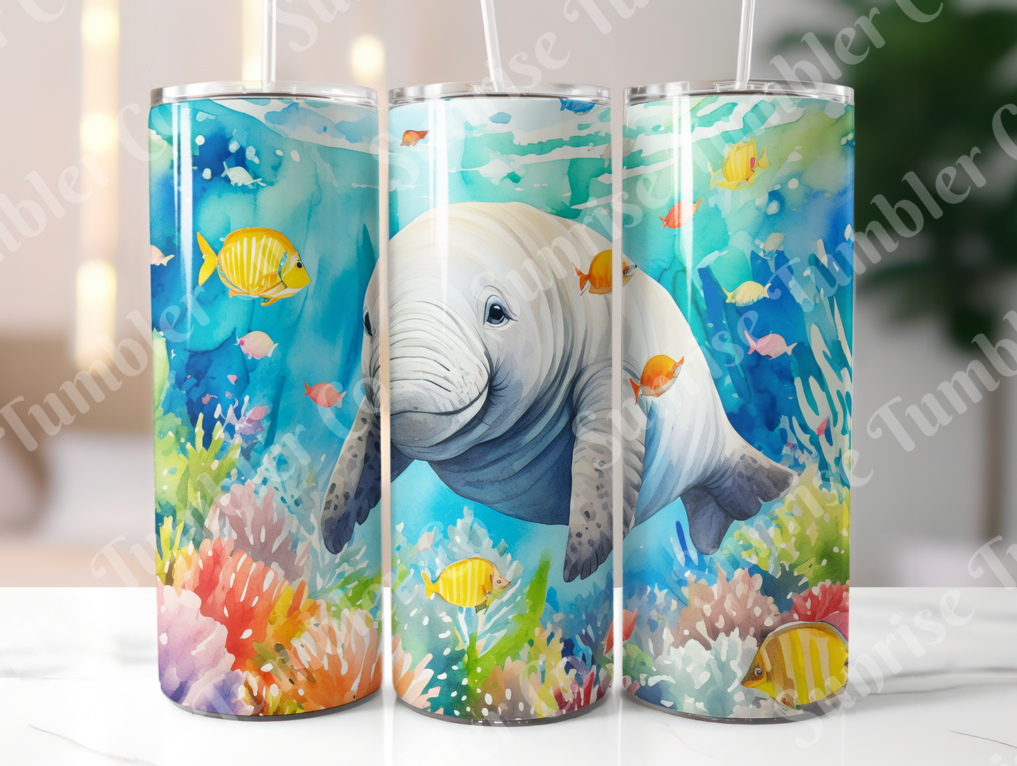 Manatee Variety - 20oz and 30oz Tumblers (Glow In The Dark Green And Blue Available)