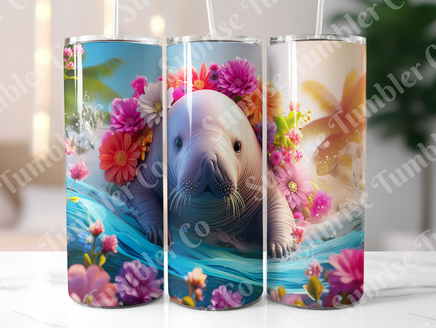 Manatee Variety - 20oz and 30oz Tumblers (Glow In The Dark Green And Blue Available)