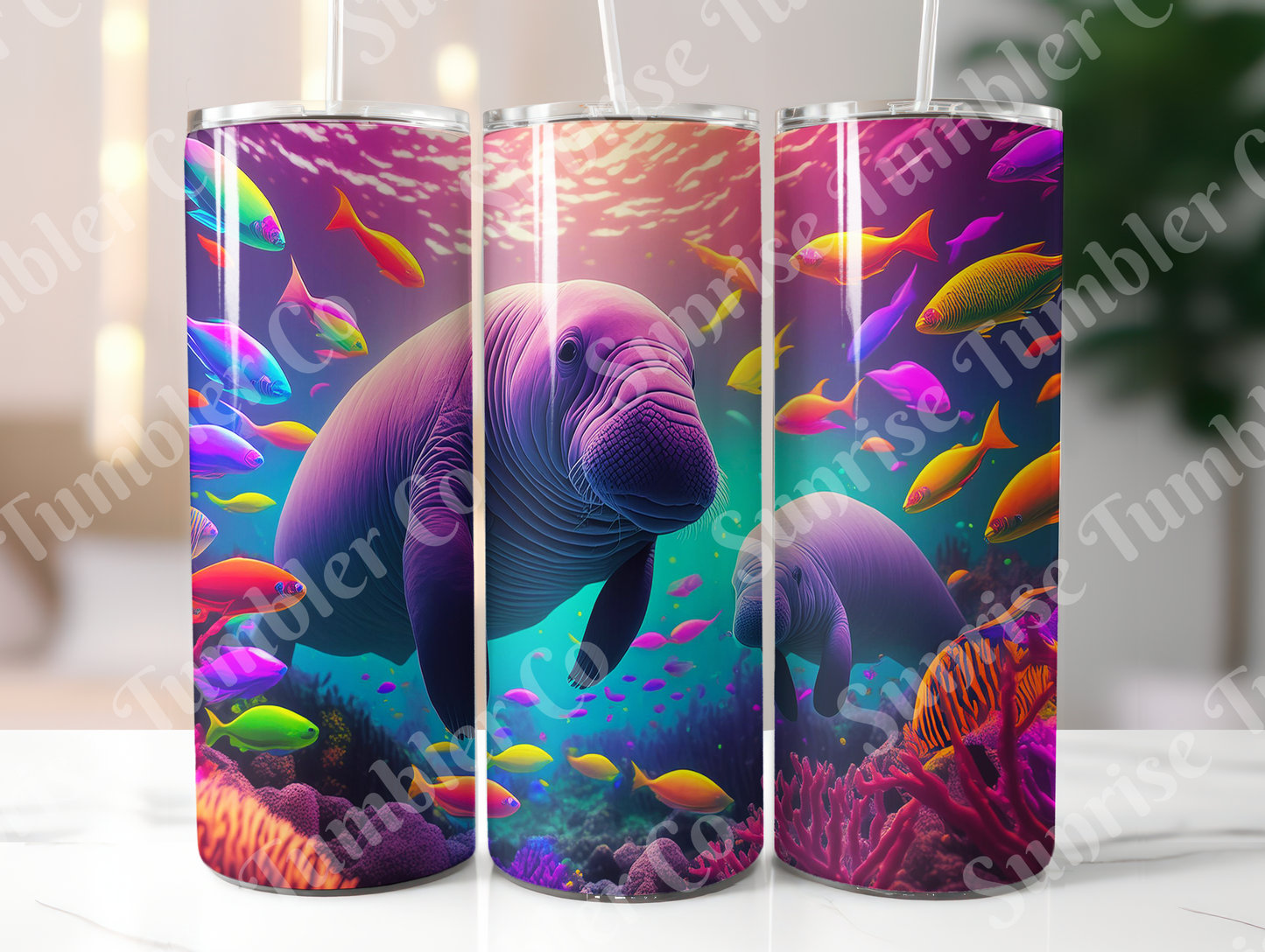Manatee Variety - 20oz and 30oz Tumblers (Glow In The Dark Green And Blue Available)