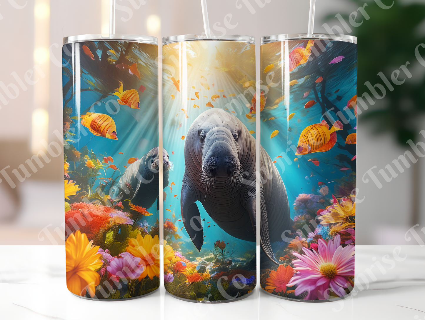Manatee Variety - 20oz and 30oz Tumblers (Glow In The Dark Green And Blue Available)