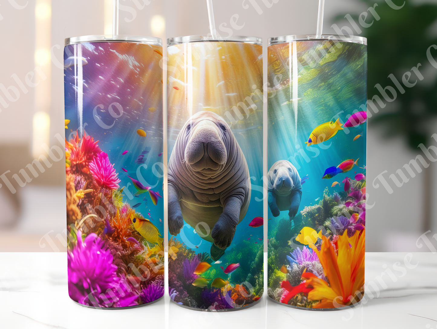 Manatee Variety - 20oz and 30oz Tumblers (Glow In The Dark Green And Blue Available)