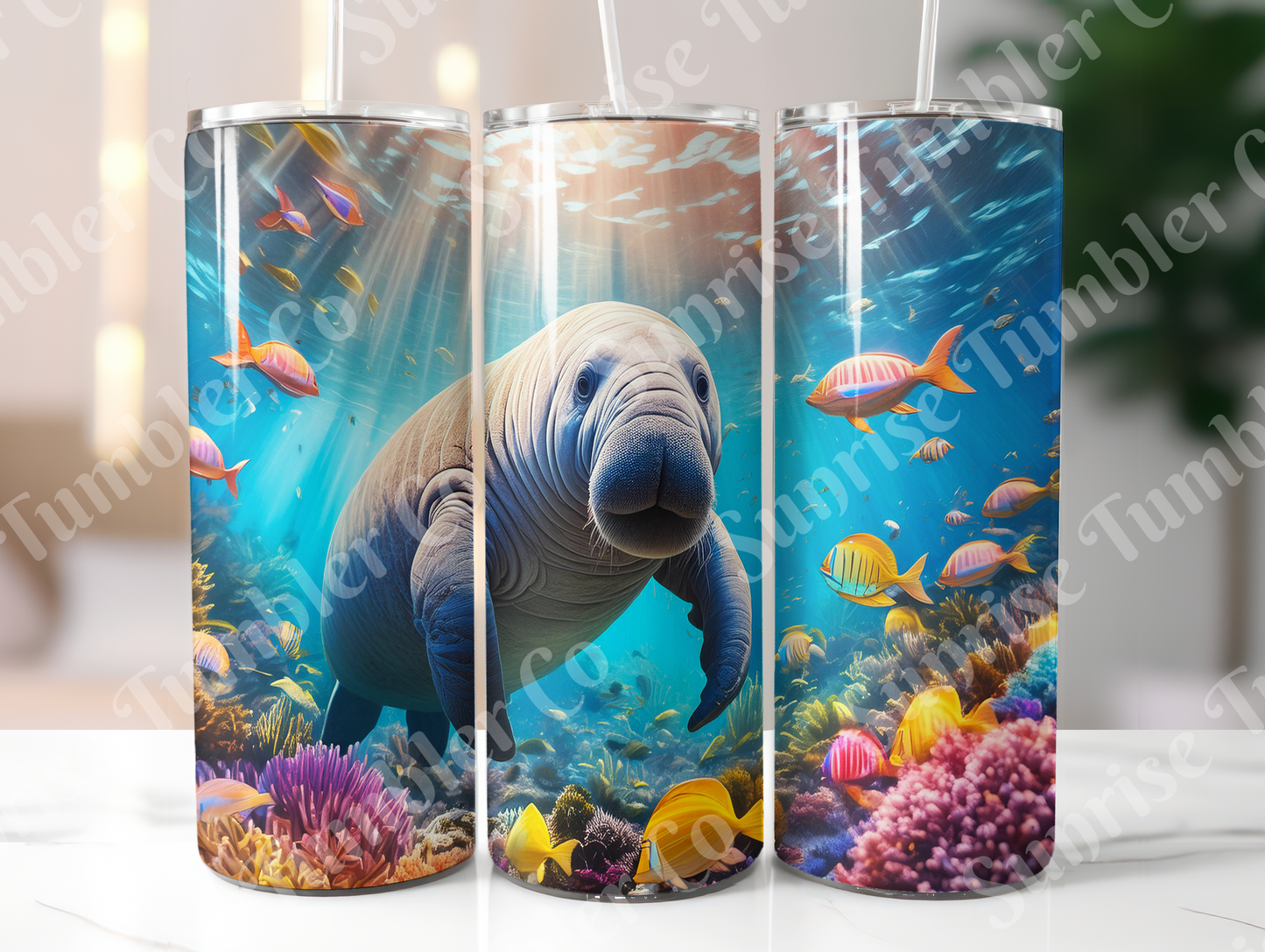 Manatee Variety - 20oz and 30oz Tumblers (Glow In The Dark Green And Blue Available)