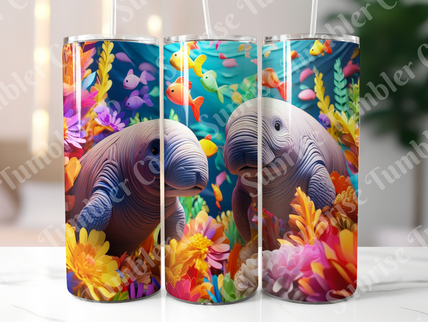 Manatee Variety - 20oz and 30oz Tumblers (Glow In The Dark Green And Blue Available)