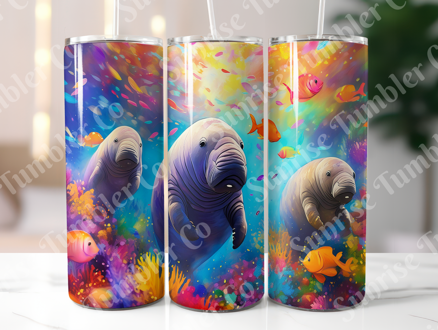 Manatee Variety - 20oz and 30oz Tumblers (Glow In The Dark Green And Blue Available)