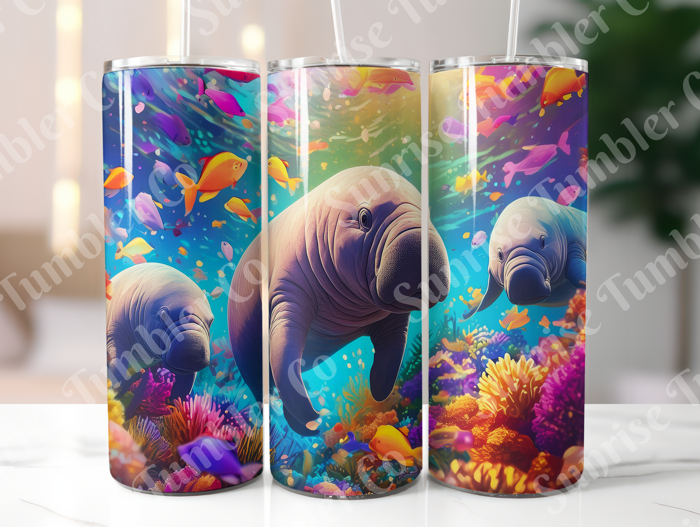 Manatee Variety - 20oz and 30oz Tumblers (Glow In The Dark Green And Blue Available)