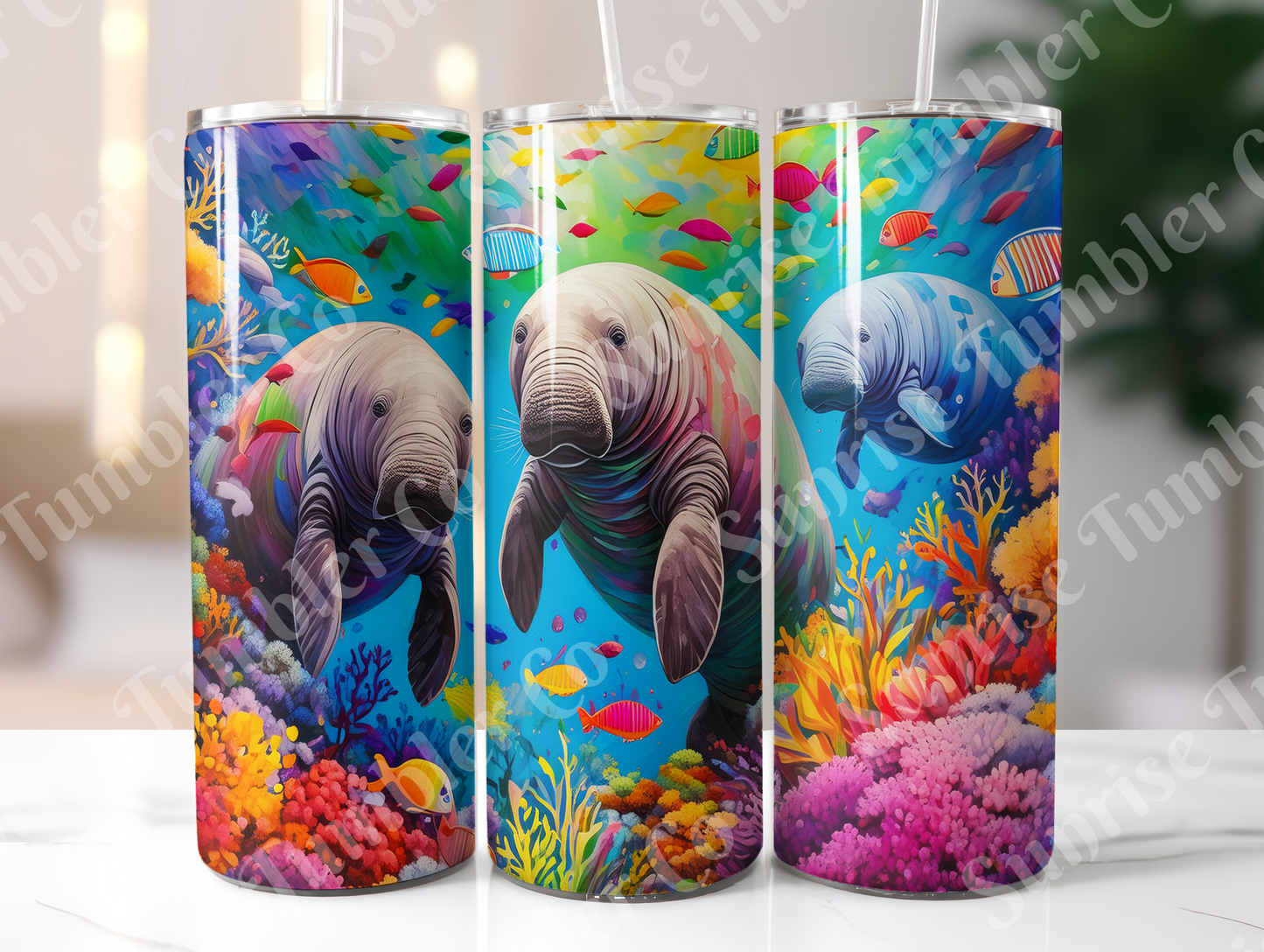Manatee Variety - 20oz and 30oz Tumblers (Glow In The Dark Green And Blue Available)
