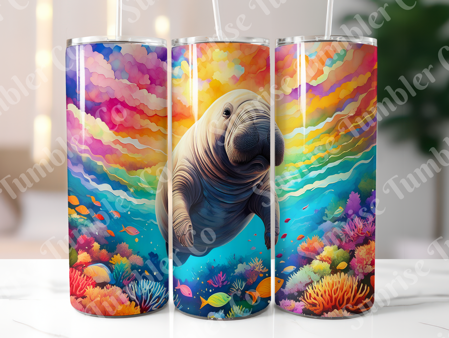 Manatee Variety - 20oz and 30oz Tumblers (Glow In The Dark Green And Blue Available)