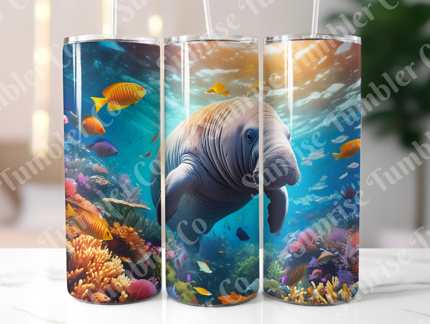Manatee Variety - 20oz and 30oz Tumblers (Glow In The Dark Green And Blue Available)