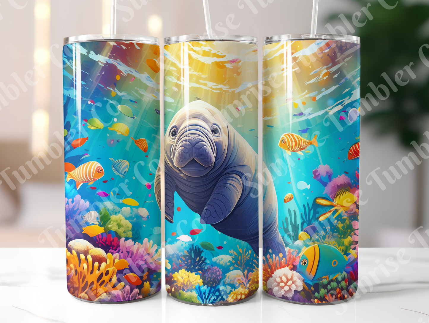 Manatee Variety - 20oz and 30oz Tumblers (Glow In The Dark Green And Blue Available)