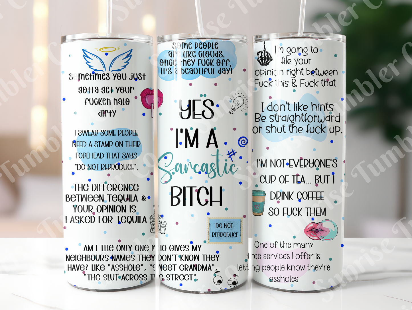 Mature & Adult Sayings Variety Part 5 - 20oz and 30oz Tumblers (Glow In The Dark Green And Blue Available)