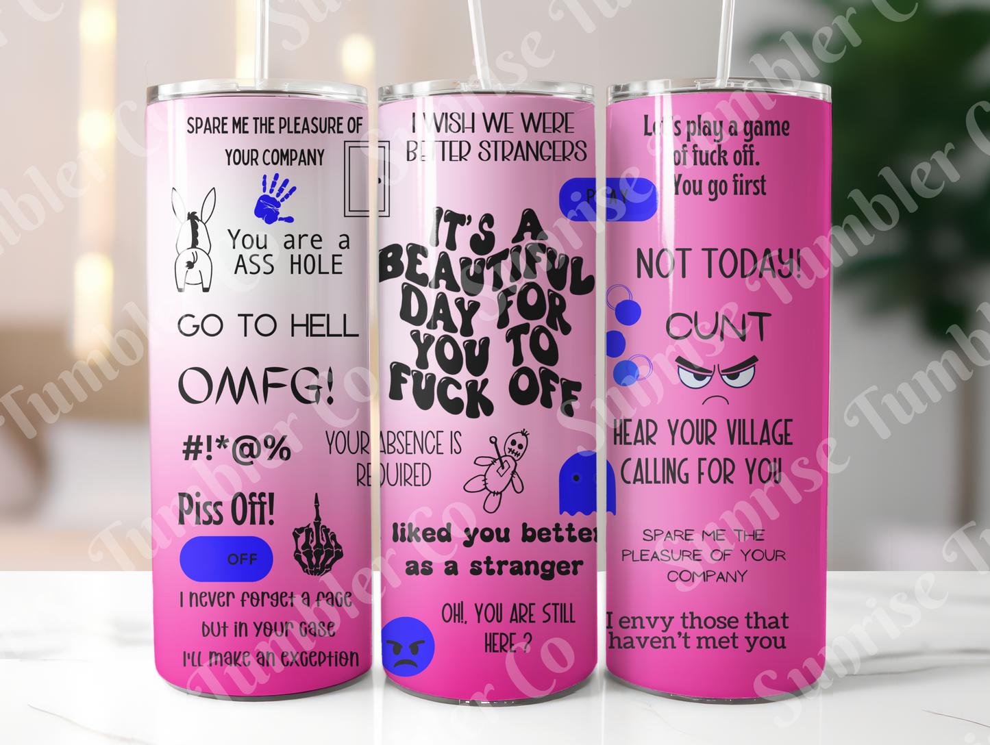 Mature & Adult Sayings Variety Part 1 - 20oz and 30oz Tumblers (Glow In The Dark Green And Blue Available)