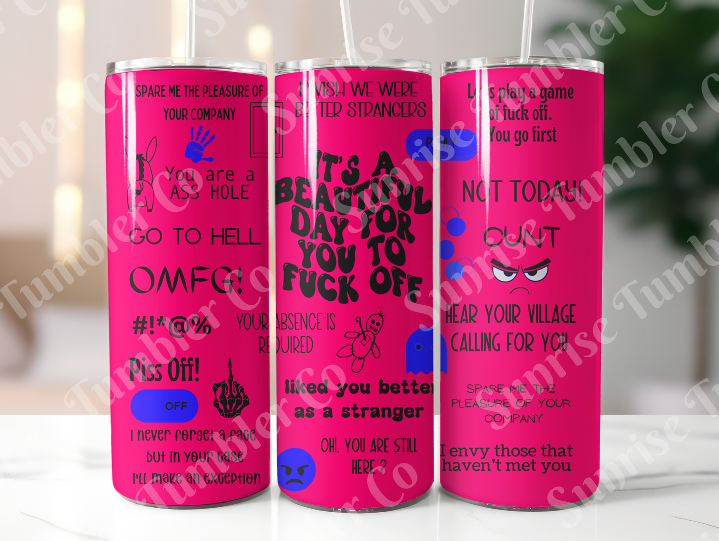Mature & Adult Sayings Variety Part 2 - 20oz and 30oz Tumblers (Glow In The Dark Green And Blue Available)