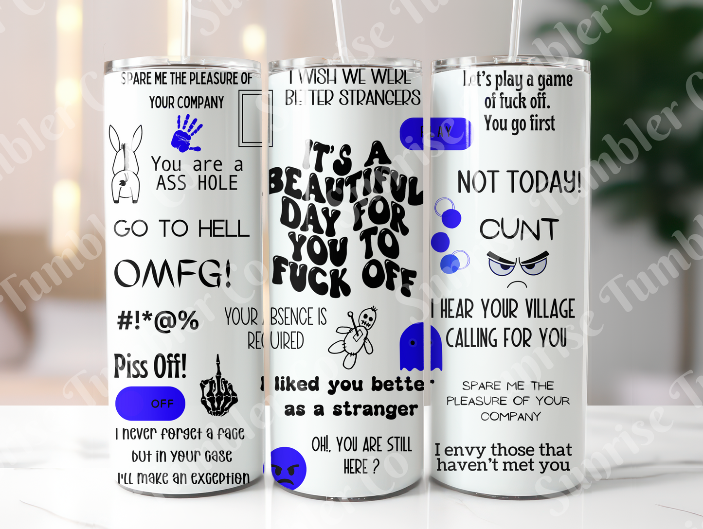 Mature & Adult Sayings Variety Part 4 - 20oz and 30oz Tumblers (Glow In The Dark Green And Blue Available)