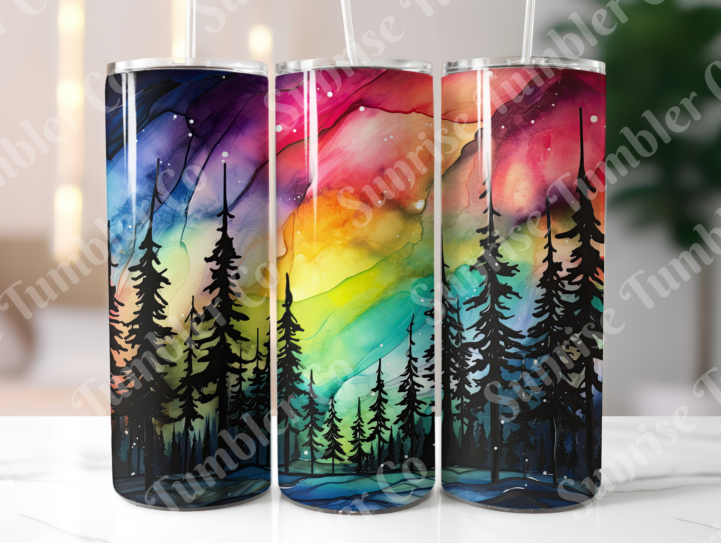 Galaxy and Northern Lights Variety - 20 oz and 30 oz Tumblers (Glow In The Dark Option Available)