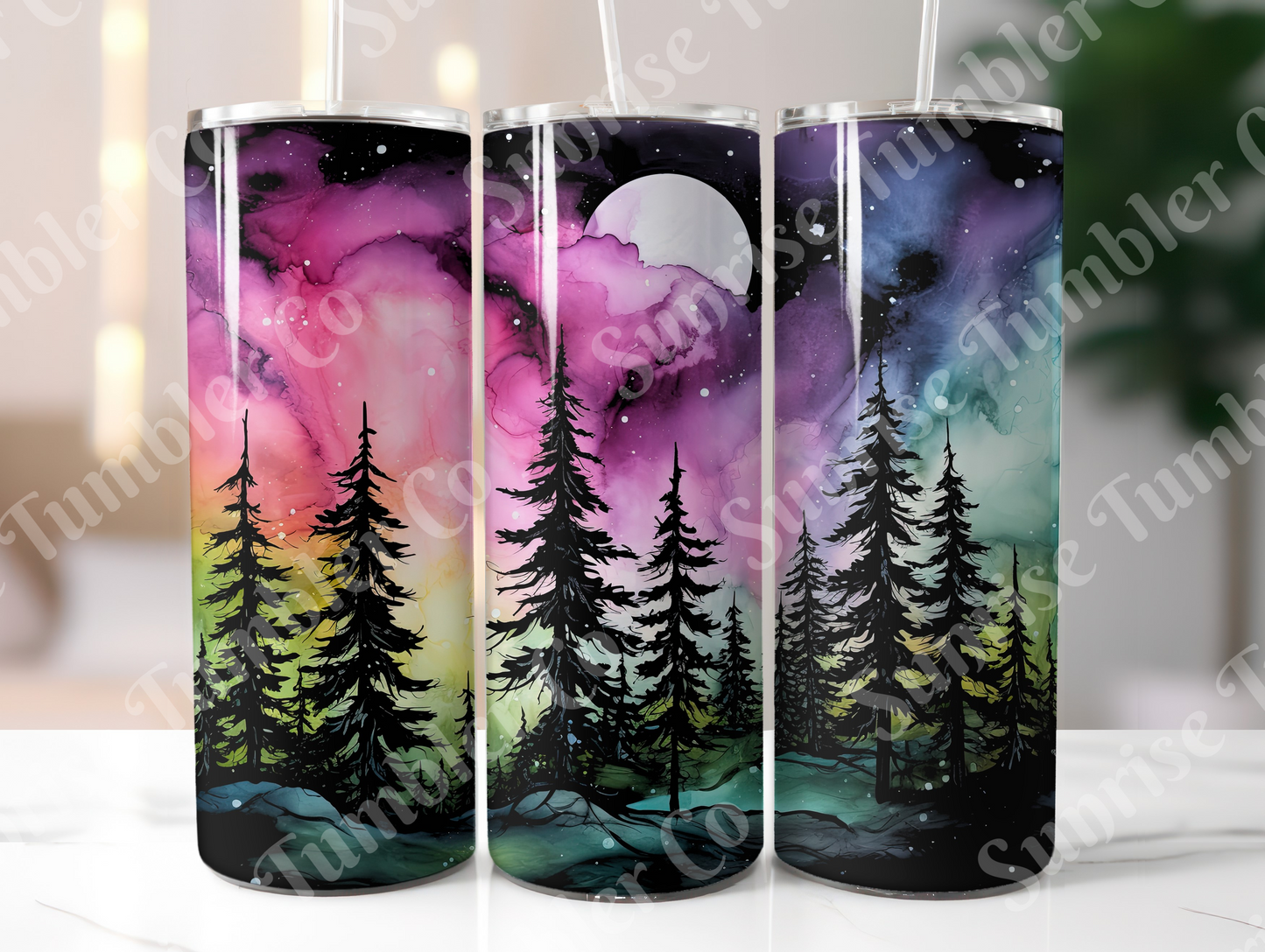 Galaxy and Northern Lights Variety - 20 oz and 30 oz Tumblers (Glow In The Dark Option Available)